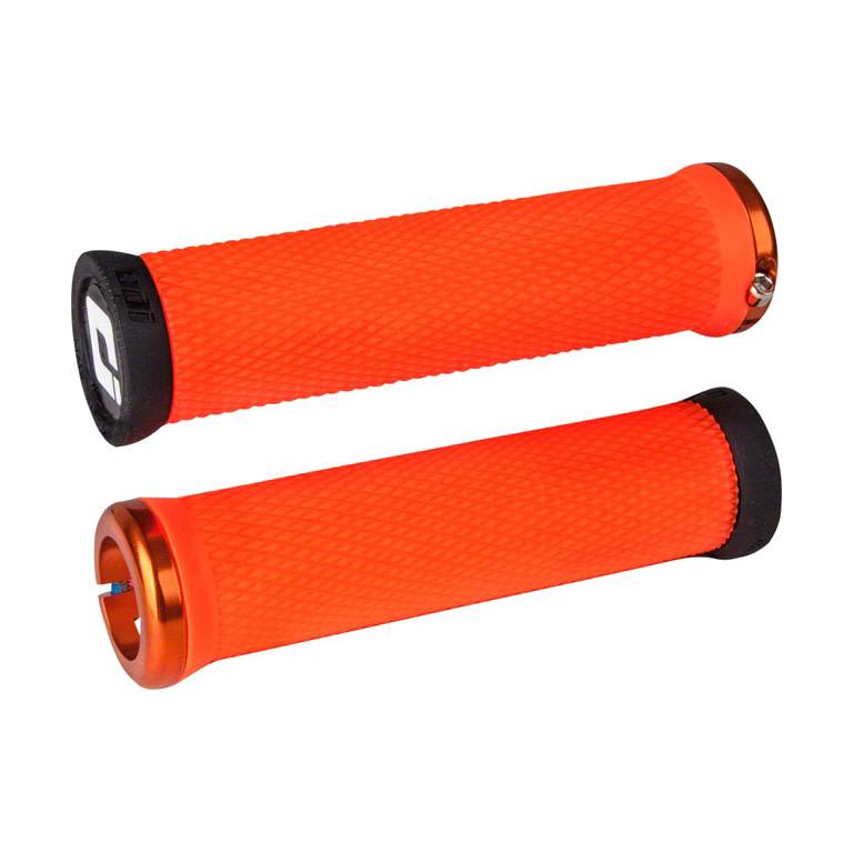 ODI Elite Motion Lock-On Grips Orange with Orange Clamps ODI Elite Motion Lock-On Grips Orange with Orange Clamps