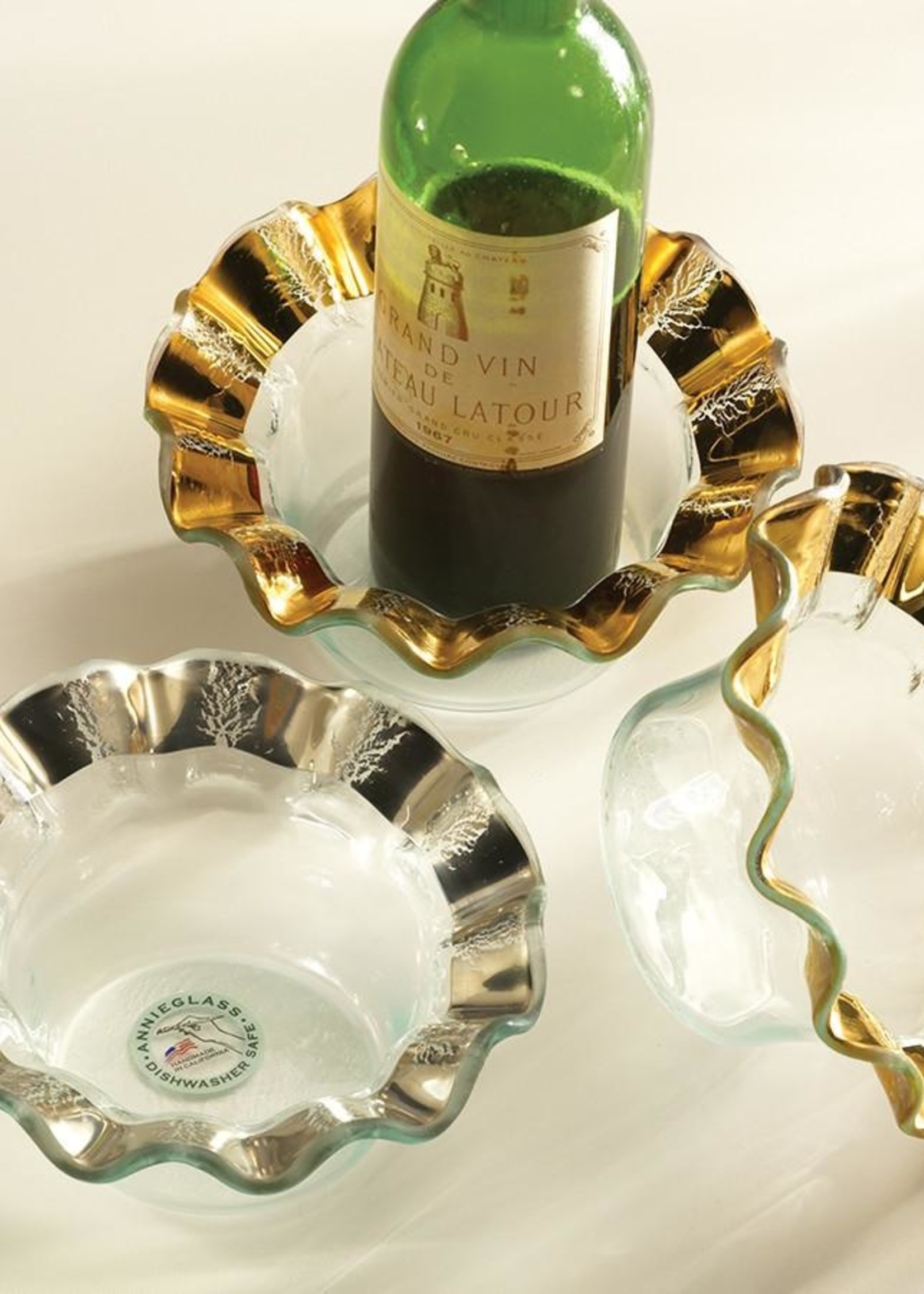 Annie Glass Annie Glass-Ruffle Wine Coaster