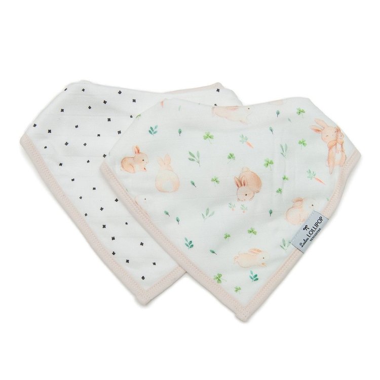 Loulou Lollipop LOULOU LOLLIPOP MUSLIN BANDANA-BIB SET OF 2