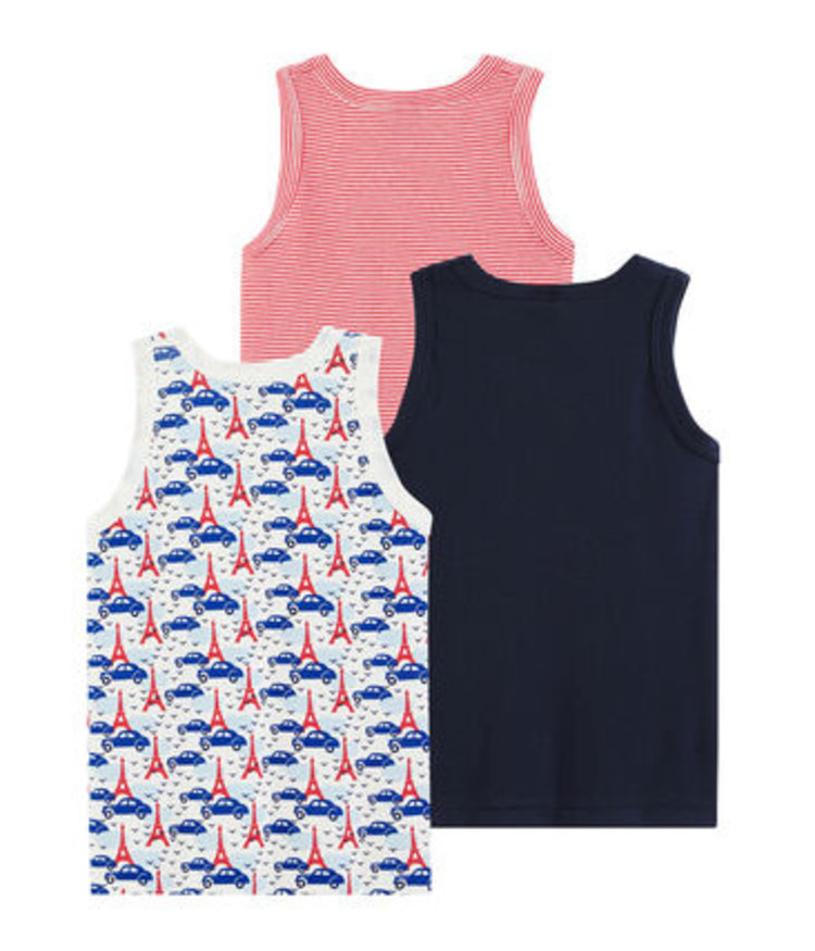 Petit Bateau Trio de Débardeurs Garçon Petit Bateau