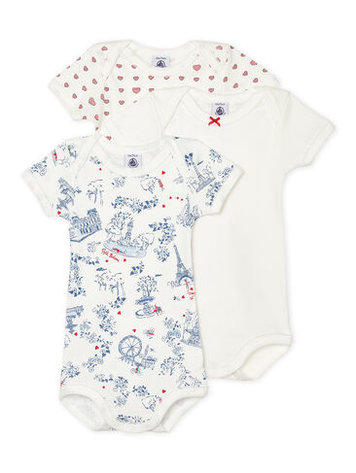 Petit Bateau Petit Bateau Girl's Onesie Trio