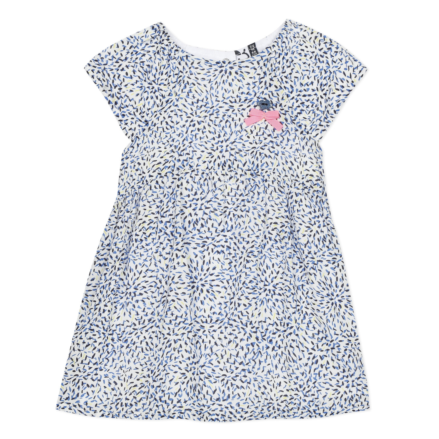 Robe 3Pommes Fille 3 6m Blanc imprime marine 3Q30102 PE20 Boutique L Enfantillon