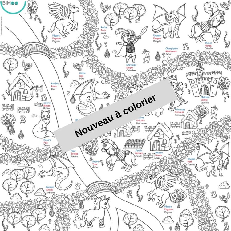 Bimoo COLORING MULTILINGUAL TABLECLOTH