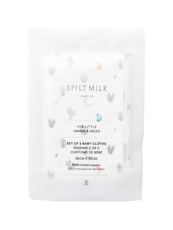 Spilt Milk SPILT MILK CACTUS MUSLIN BABY CLOTH (X5)