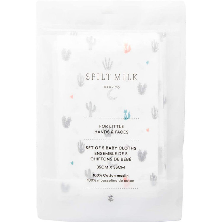Spilt Milk SPILT MILK CACTUS MUSLIN BABY CLOTH (X5)