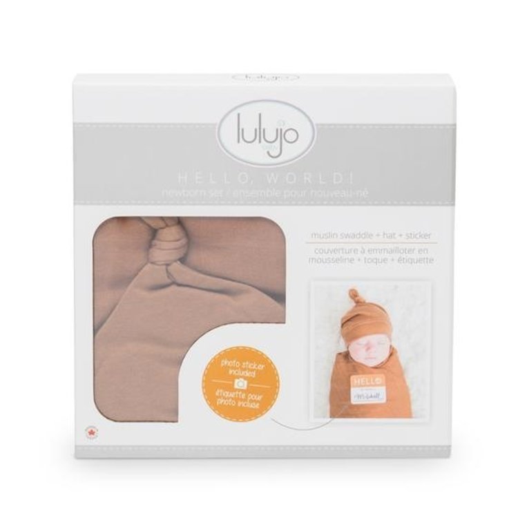 Lulujo LULUJO SWADDLING BLANKET & MATCHING HAT