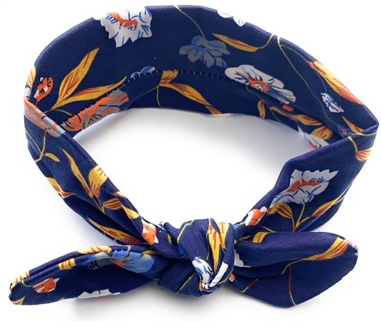 Baby Wisp COTTON TOP KNOT BABY HEADBAND - BLUE PARADISE