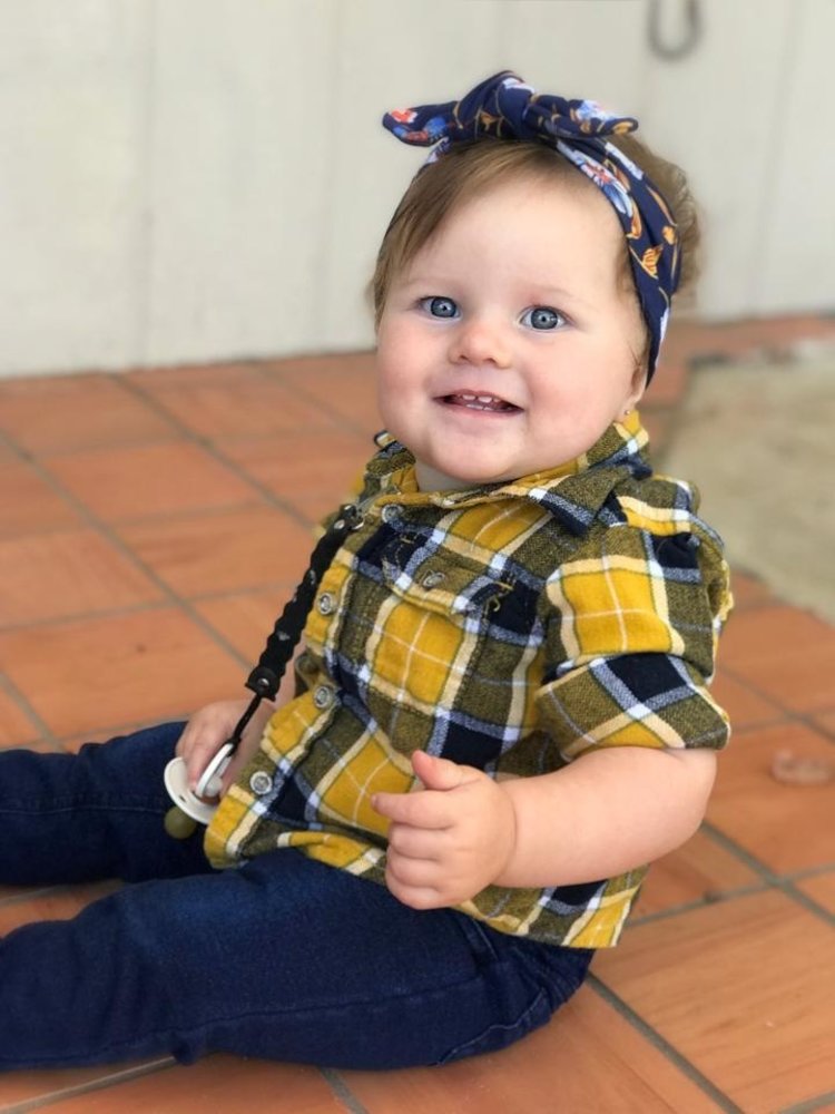 Baby Wisp COTTON TOP KNOT BABY HEADBAND - BLUE PARADISE