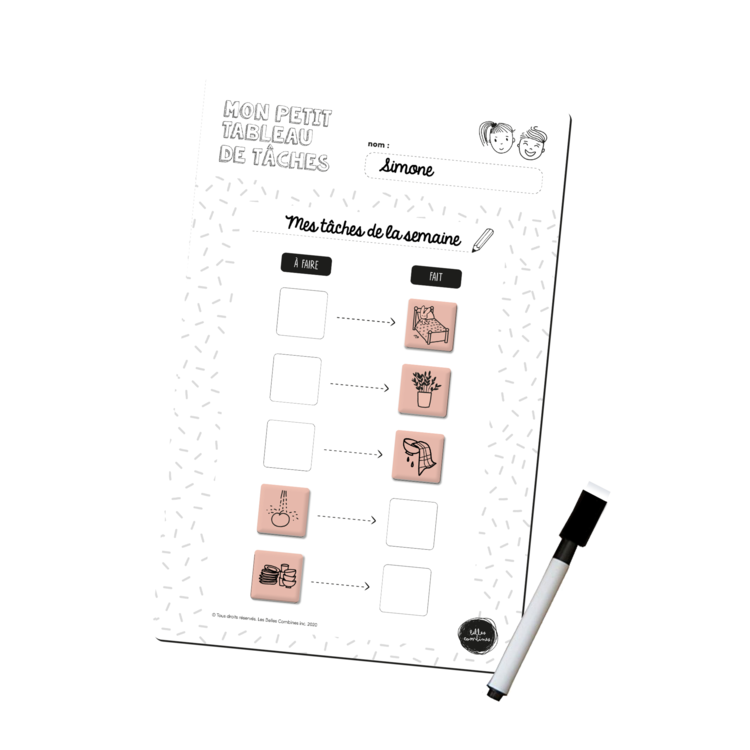 Les Belles Combines PETIT TABLEAU DE TÄCHES LES BELLES COMBINES