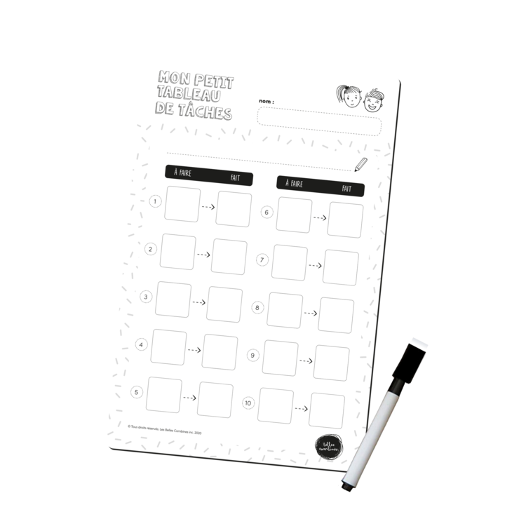 Les Belles Combines PETIT TABLEAU DE TÄCHES LES BELLES COMBINES