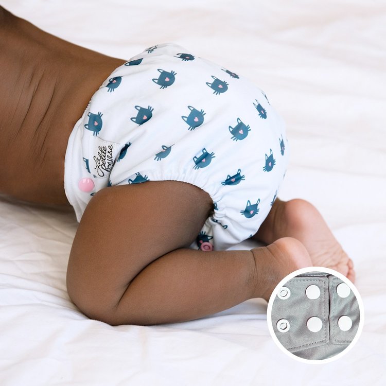 La Petite Ourse LA PETITE OURSE 10-35lb  POCKET DIAPER (MOUSTACHE)