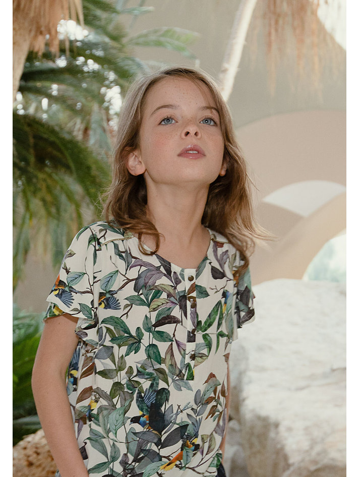 Ensemble Fille 14 Ans IKKS Kaporal - Chemisier Fleuri + Jean - Taille 158 - Occasion Très Bon État