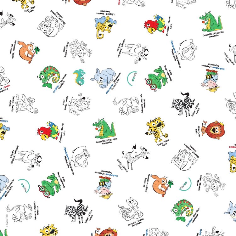 Bimoo NAPPE À COLORIER MULTILINGUE BIMOO