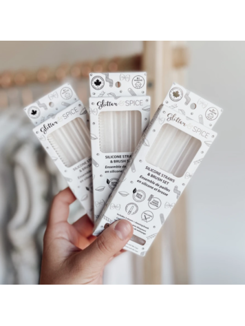 GLITTER & SPICE Ensemble Paille Silicone Et Brosse Glitter & Spice