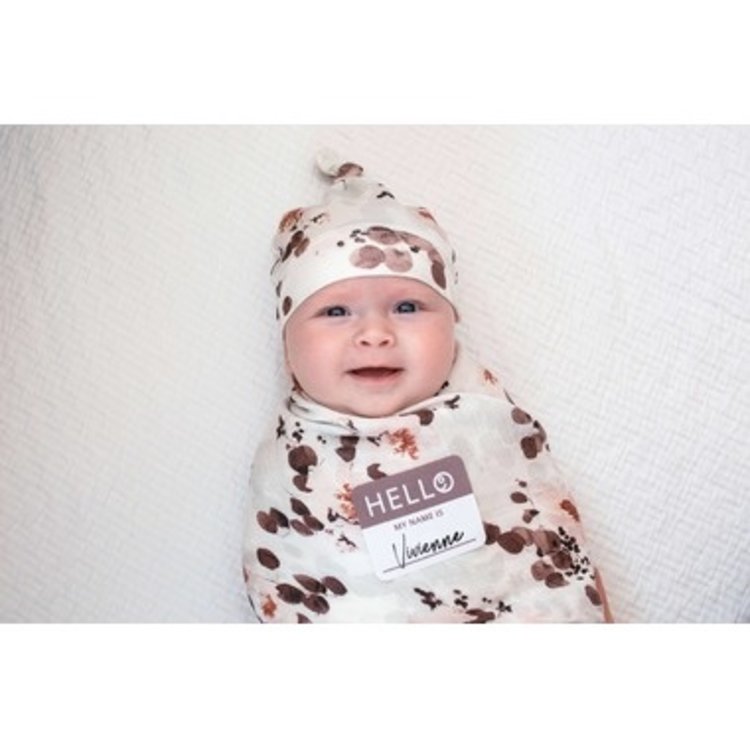 Lulujo LULUJO SWADDLING BLANKET & MATCHING HAT