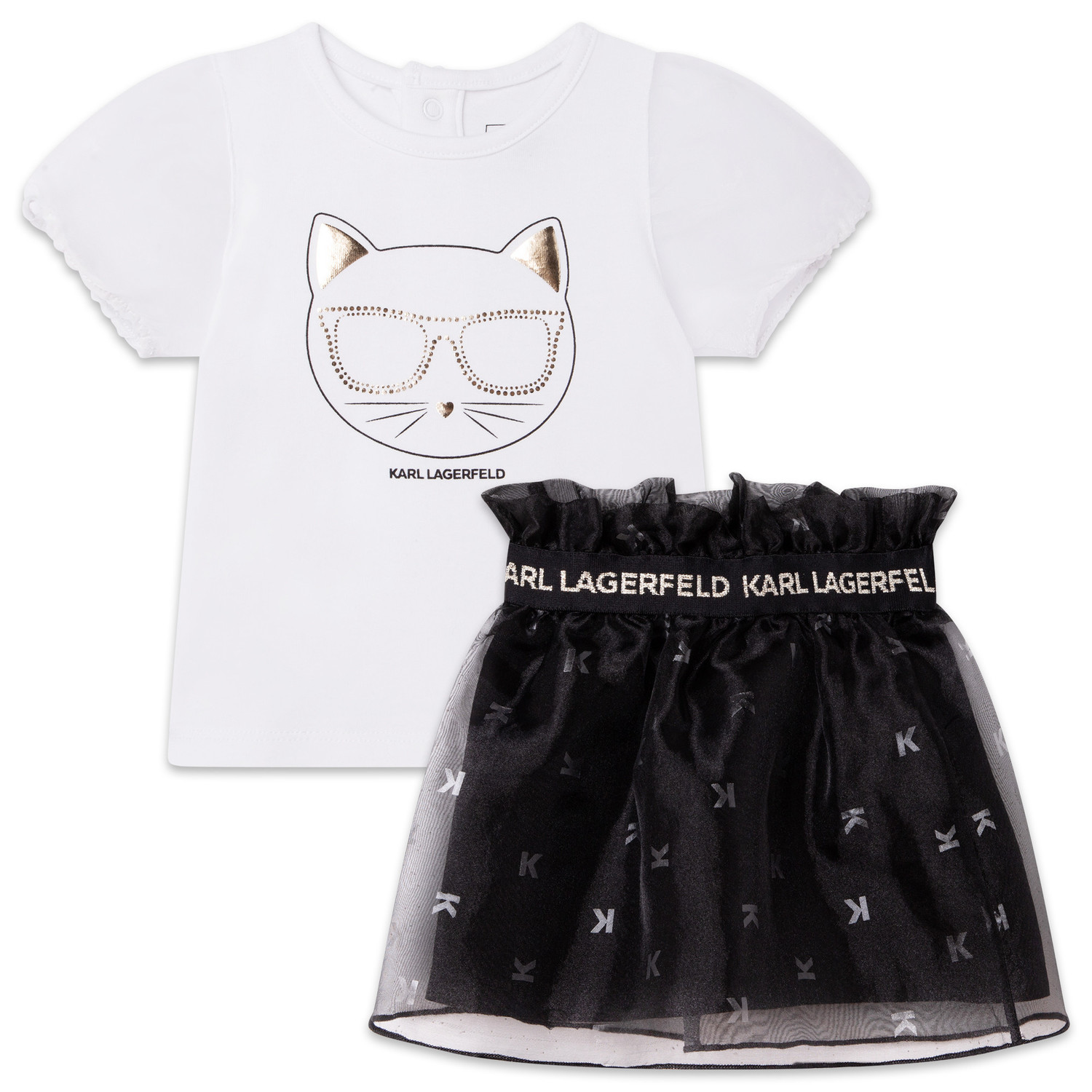 Ensemble 2 Pcs Karl Lagerfeld Fille 1 Mois Blanc Z98099 PE22 Boutique L Enfantillon