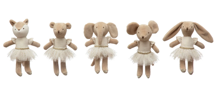 Creative Co-Op Creative Co-op Plush Animal Ballerina
