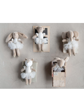 Creative Co-Op Creative Co-op Plush Animal Ballerina