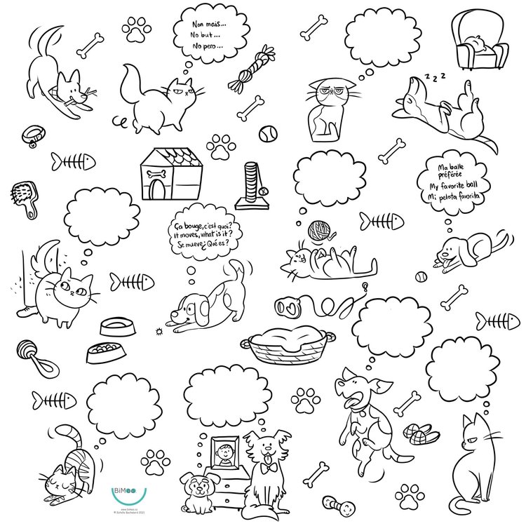 Bimoo NAPPE À COLORIER MULTILINGUE BIMOO