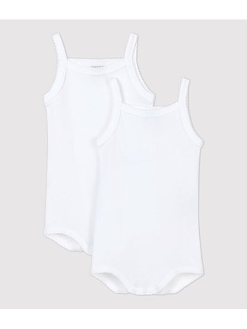 Petit Bateau Lot de 2 Bodies à Bretelles Petit Bateau Fille