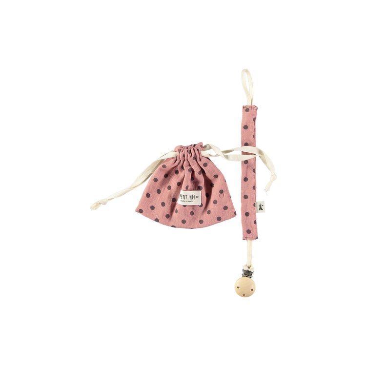 Petit Indi Petit Indi Girl's Pacifier Clip & Bag