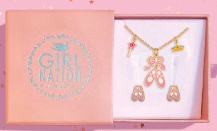 Girl Nation Girl Nation Girls Necklace and Earring Set