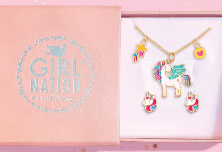Girl Nation Girl Nation Girls Necklace and Earring Set