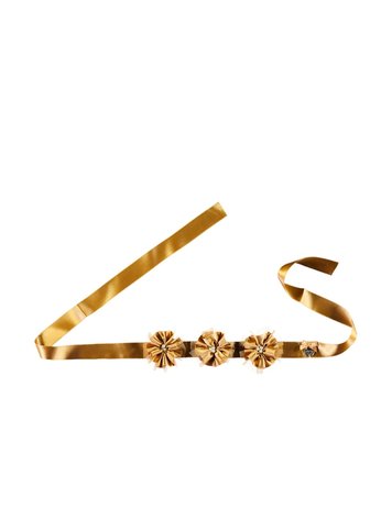 Le Chic Le Chic Girls Satin and Flowers Belt