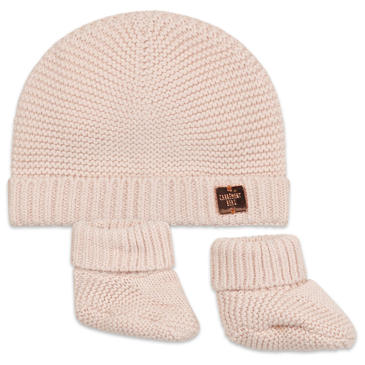 Carrément Beau Carrément Beau Girls Knit Hat and Booties