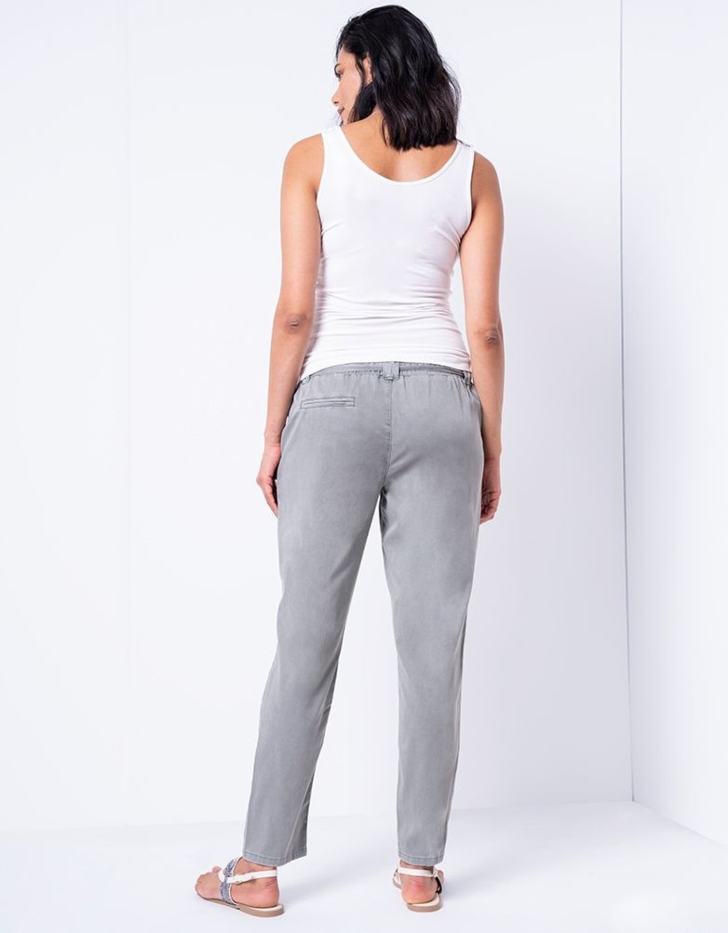 slim fit dress slacks Stowaway Collection Maternity Drawstring Racing Strip Pant
