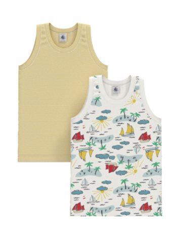 Petit Bateau Lot 2 Camisoles Petit Bateau Garçon