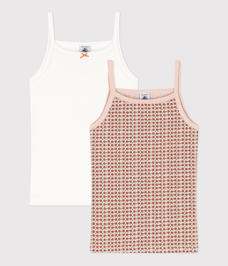 Petit Bateau 2 Camisoles à Bretelles Petit Bateau Fille