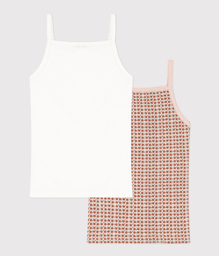 Petit Bateau 2 Camisoles à Bretelles Petit Bateau Fille