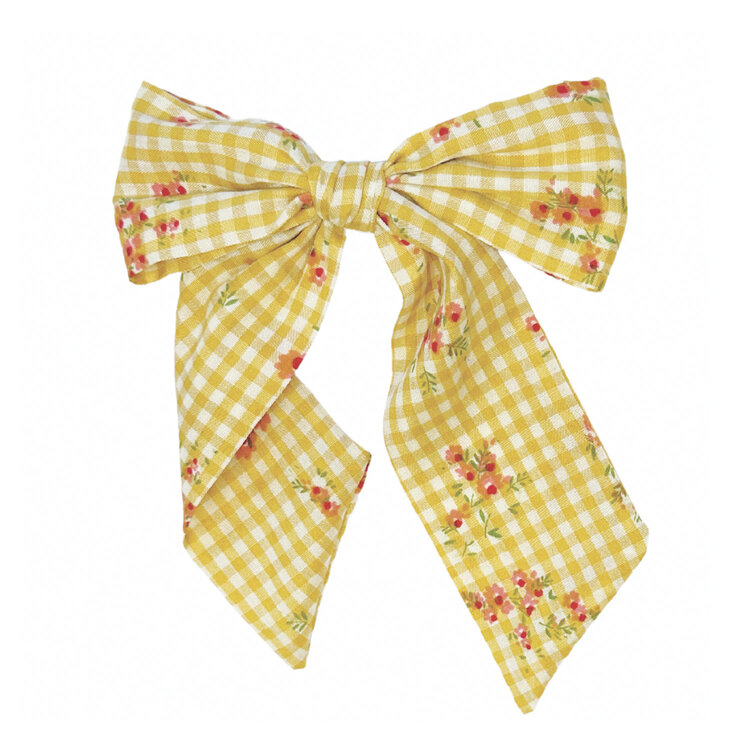 Rockahula Rockahula Girls Long Yellow Printed Bow