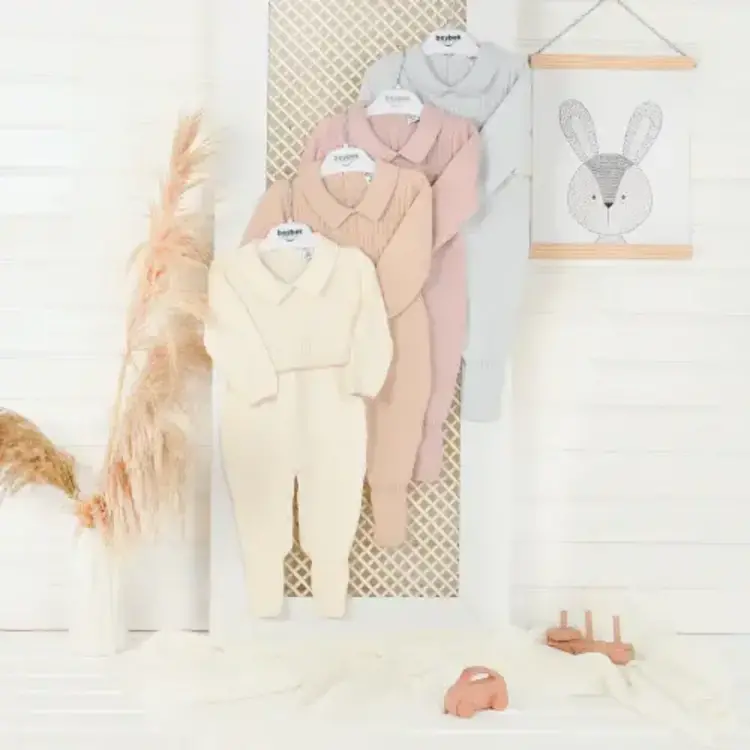 Baby Cosy Combi-Long Tricot à Pieds Garçon Baby Cosy