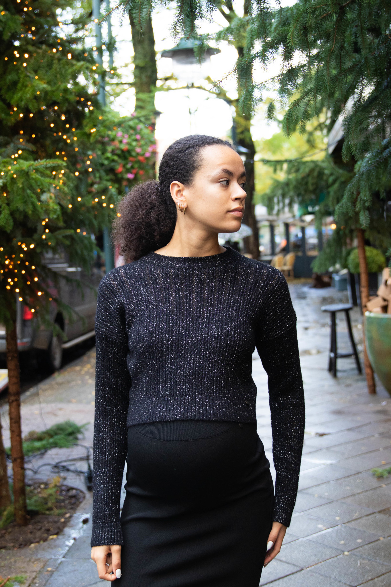 Jupe femme maille extensible zips décoratifs