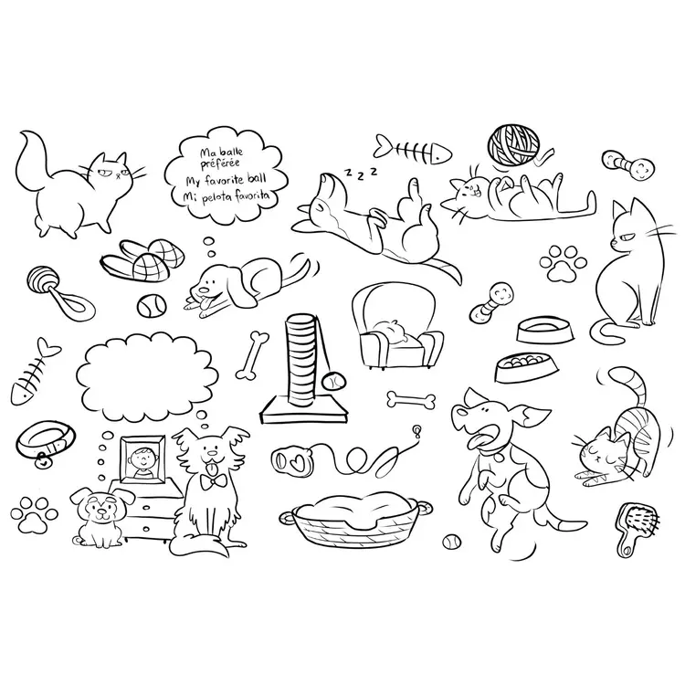 Bimoo BIMOO MULTILINGUAL COLORING PLACEMAT