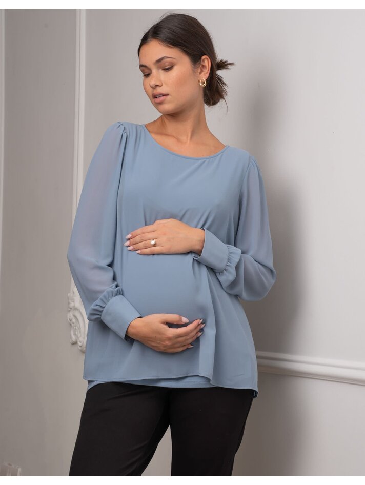 Lolmot Ladies Fashion Solid Color Stripe Print Short Sleeve Maternity  Breastfeeding Clothe Top