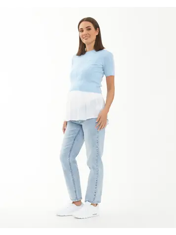 231004B2 Lantern Sleeves Cotton Maternity & Nursing Top