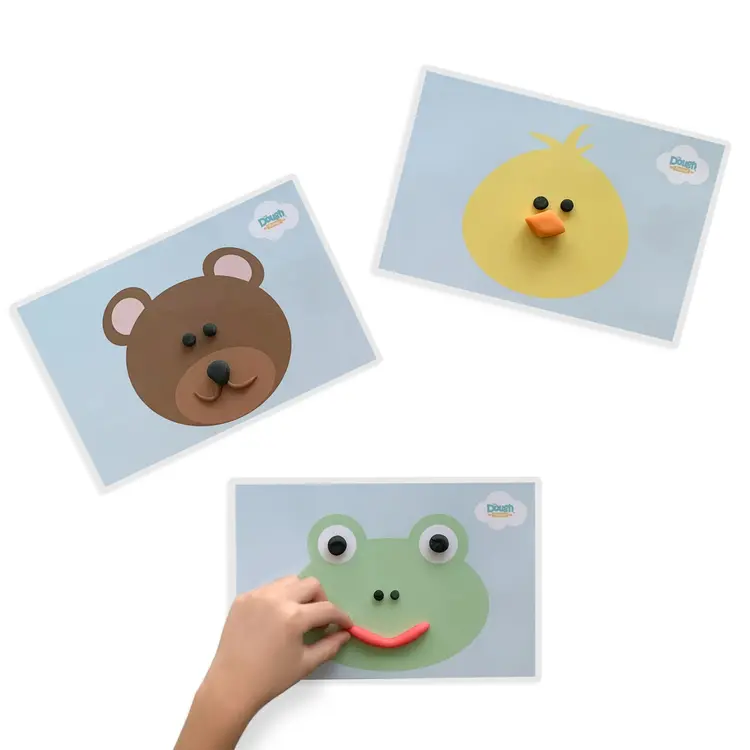 Dough Parlour Dough Parlour Set of 12 Animal Faces Mini Mats