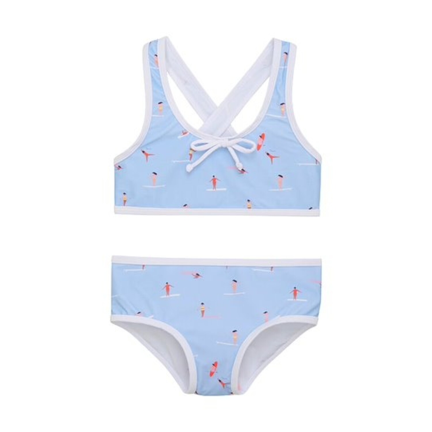 Maillot De Bain 2 Pièces Pour Fille/enfant - Bikini Sport Taille Haute - Tissu Anti-chlore UV50+ - Séchage Rapide - Pour Piscine, Plage
