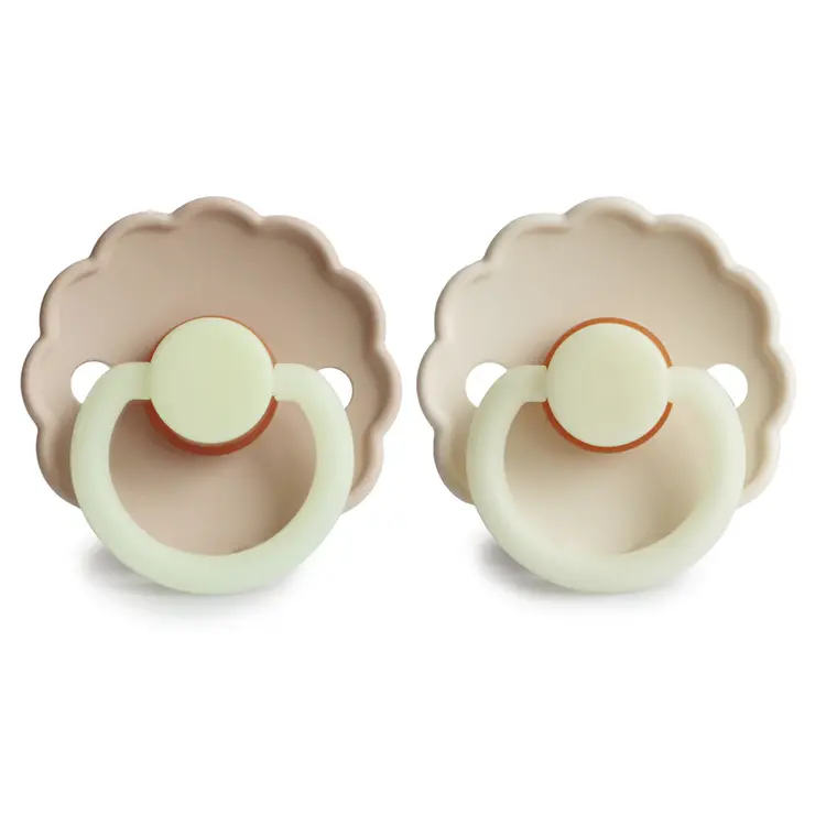 MUSHIE Mushie FRIGG Daisy Night Natural Robber Pacifier 2-Pack