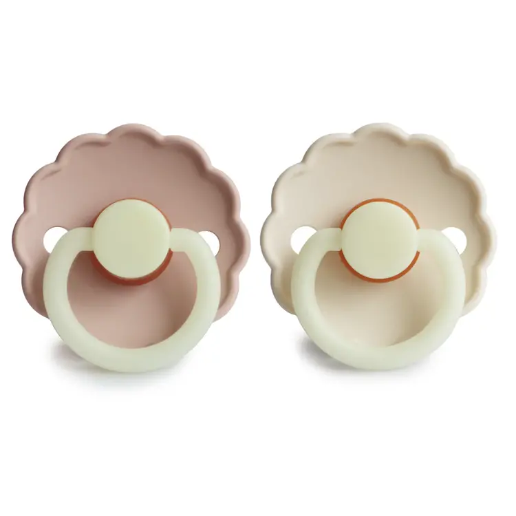MUSHIE Mushie FRIGG Daisy Night Natural Robber Pacifier 2-Pack