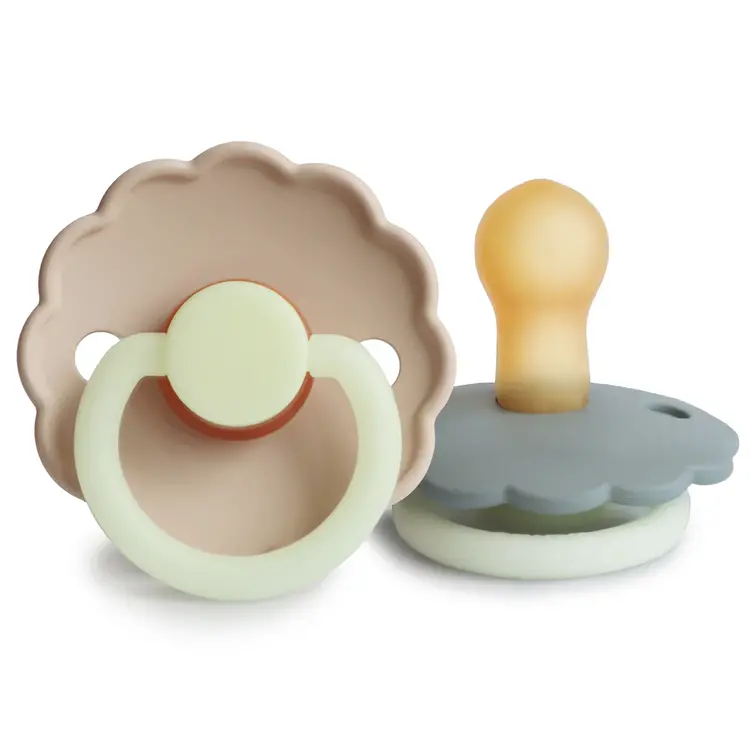 MUSHIE Mushie FRIGG Daisy Night Natural Robber Pacifier 2-Pack