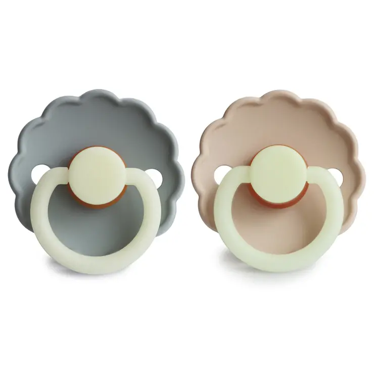 MUSHIE Mushie FRIGG Daisy Night Natural Robber Pacifier 2-Pack