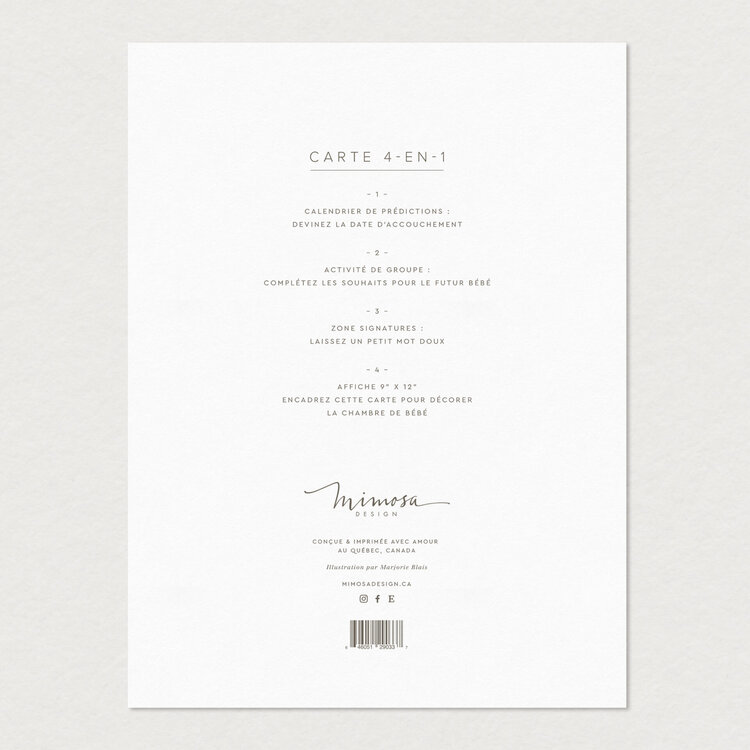 Mimosa Mimosa 4-en-1 Baby Shower Giant Card