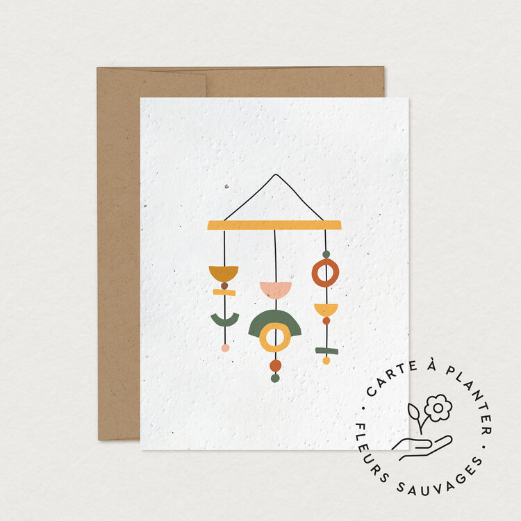 Mimosa Carte de Souhaits- Ensemencées Mimosa