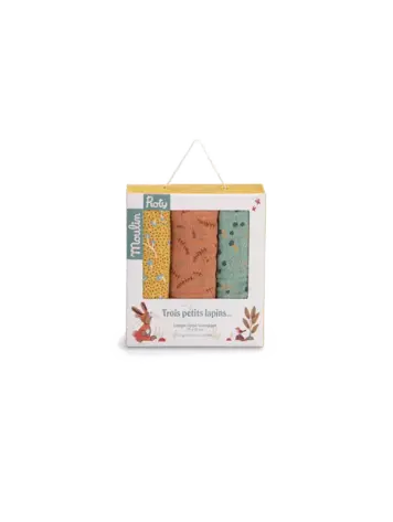 Moulin Roty Set de 3 Langes Trois Petits Lapins Moulin Roty
