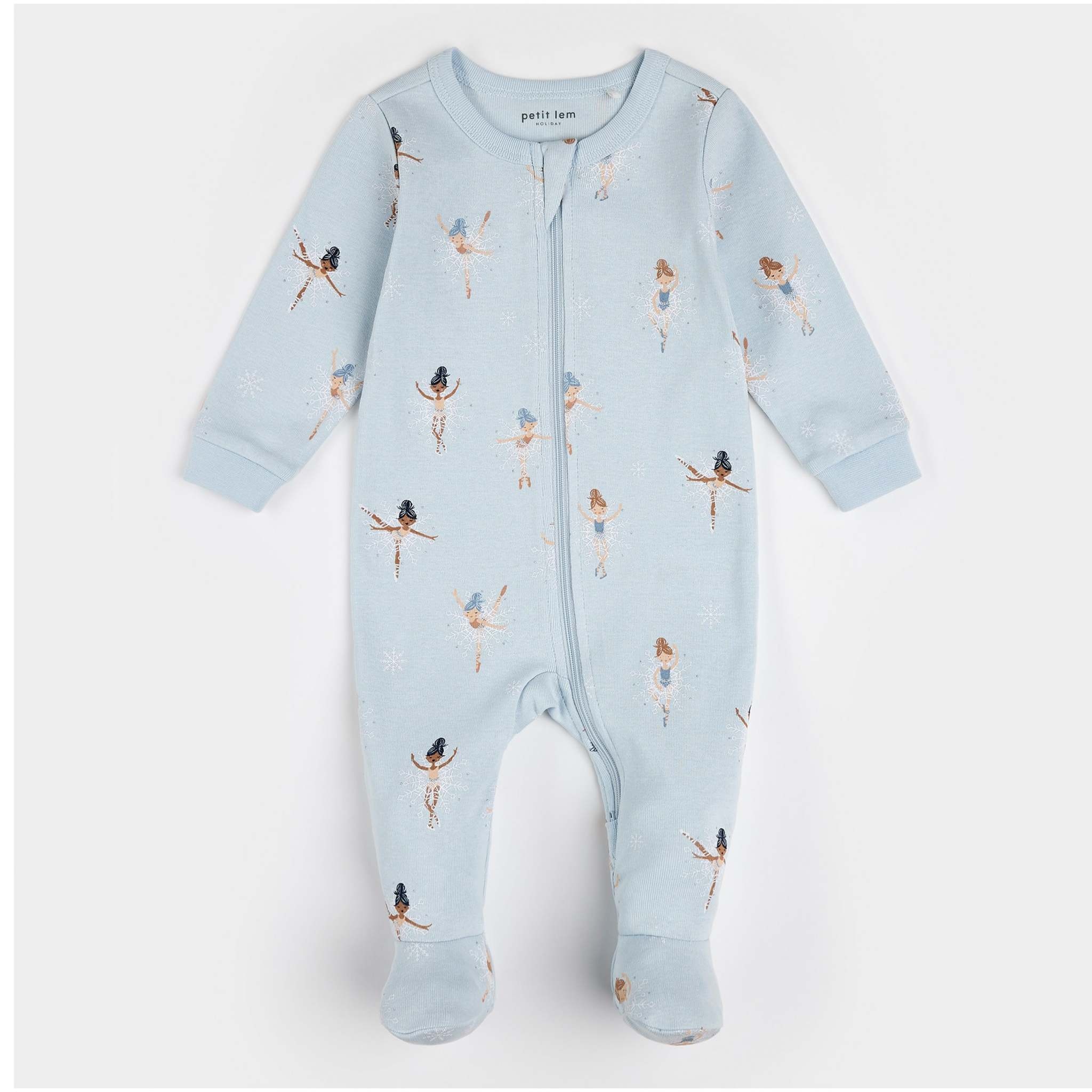 Petit Lem Girls Footed Pyjamas