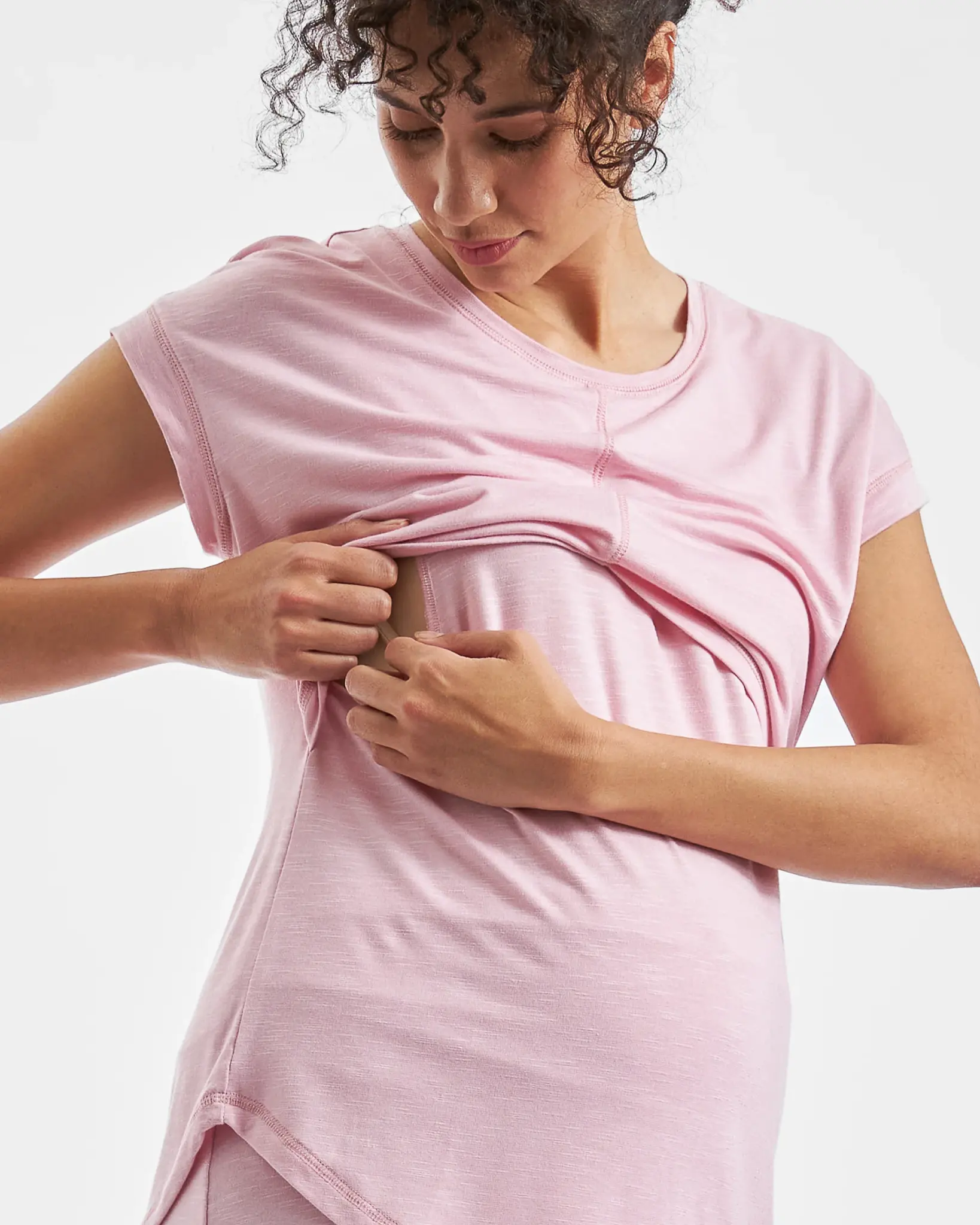 Pyjama De Maternité/allaitement - Ensemble Haut + Short En Coton - Manches Longues, Confort Grossesse - Pour Nuit Et Repos Post-partum